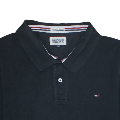 Tommy Hilfiger Men's Black Polo Shirt XL Cotton Classic Style