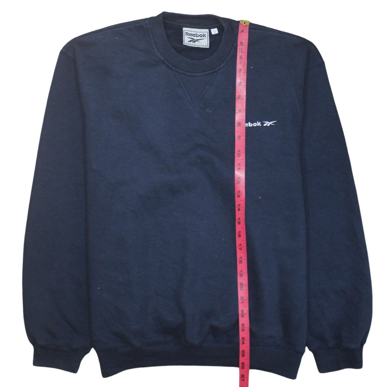 Reebok Men's Blue Pullover Sweatshirt Small Crew Neck Logo Fleece