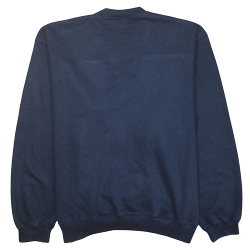 Reebok Men's Blue Pullover Sweatshirt Small Crew Neck Logo Fleece