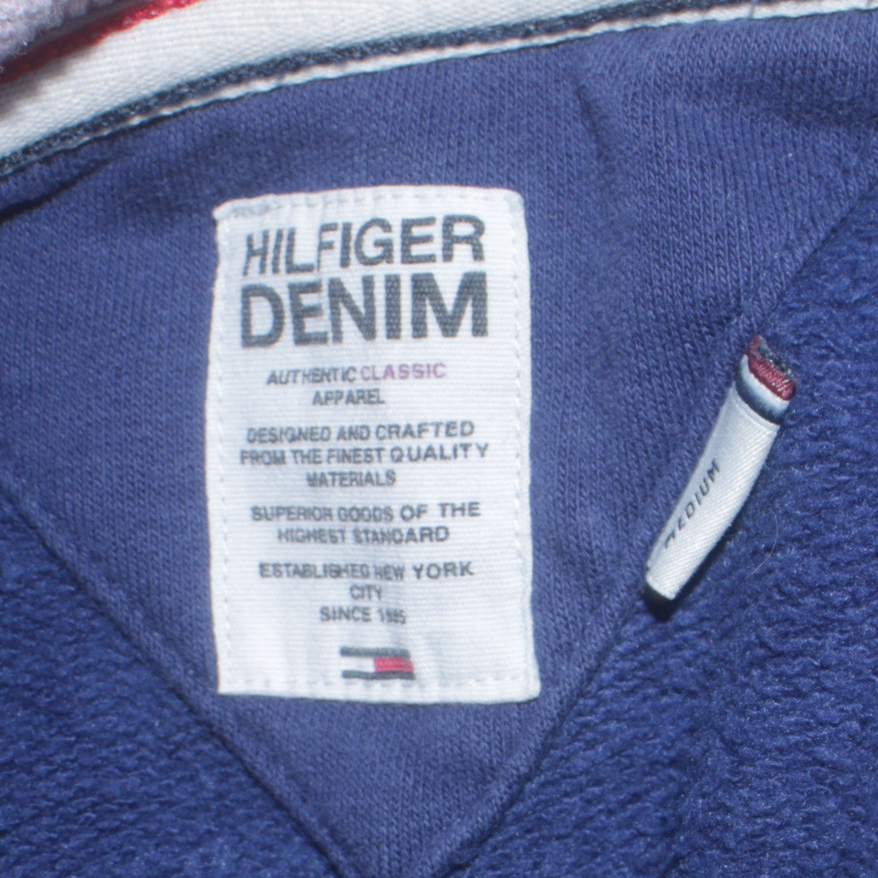 Tommy Hilfiger Denim Women's Blue Pullover Hoodie Medium