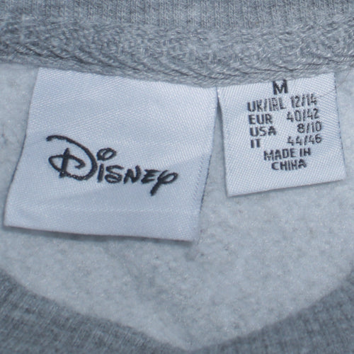 Disney Women's Grey Mickey & Minnie Crew Neck Sweatshirt Size M