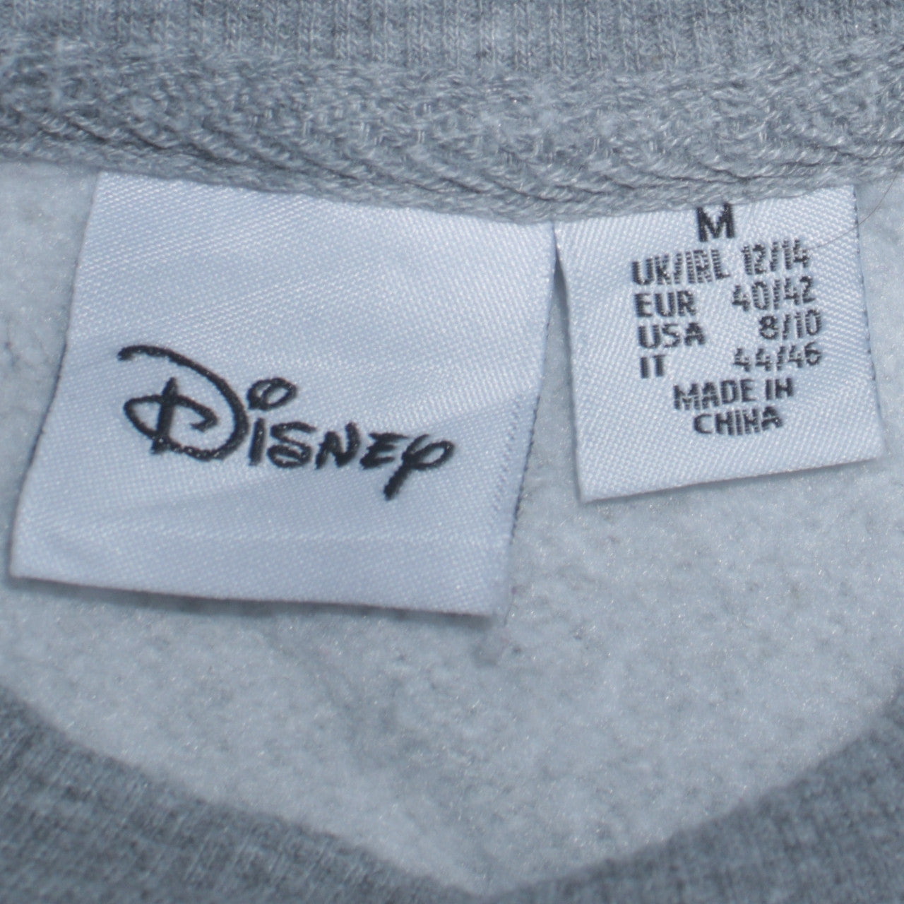 Disney Women's Grey Mickey & Minnie Crew Neck Sweatshirt Size M