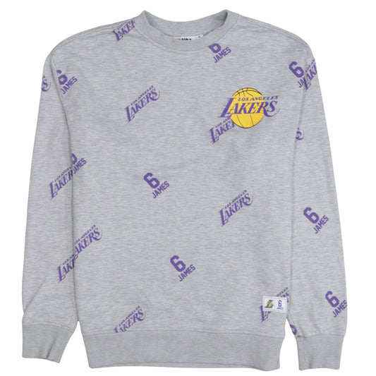 NBA Los Angeles Lakers Men's Grey Graphic Pullover Sweatshirt M
