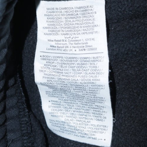 Nike Men's Black Jogger Trousers S Regular Fit Fleece Activewear