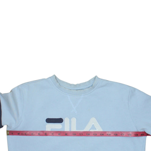 Fila Women's Light Blue Crew Neck Logo Sweatshirt Size S