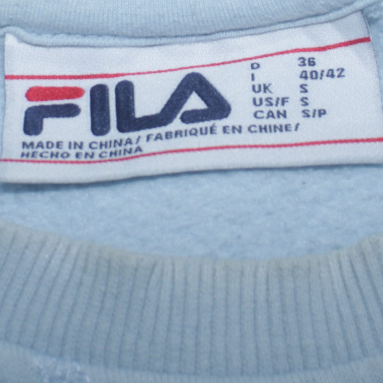 Fila Women's Light Blue Crew Neck Logo Sweatshirt Size S