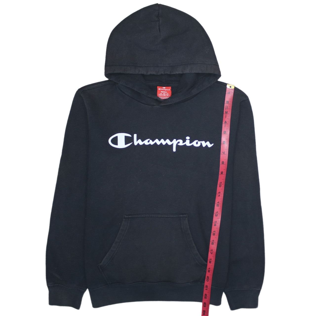 Champion Womens Black Small Pullover Hoodie Logo Print