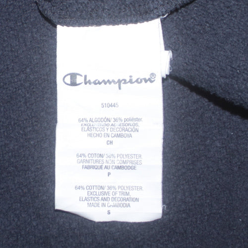 Champion Womens Black Small Pullover Hoodie Logo Print