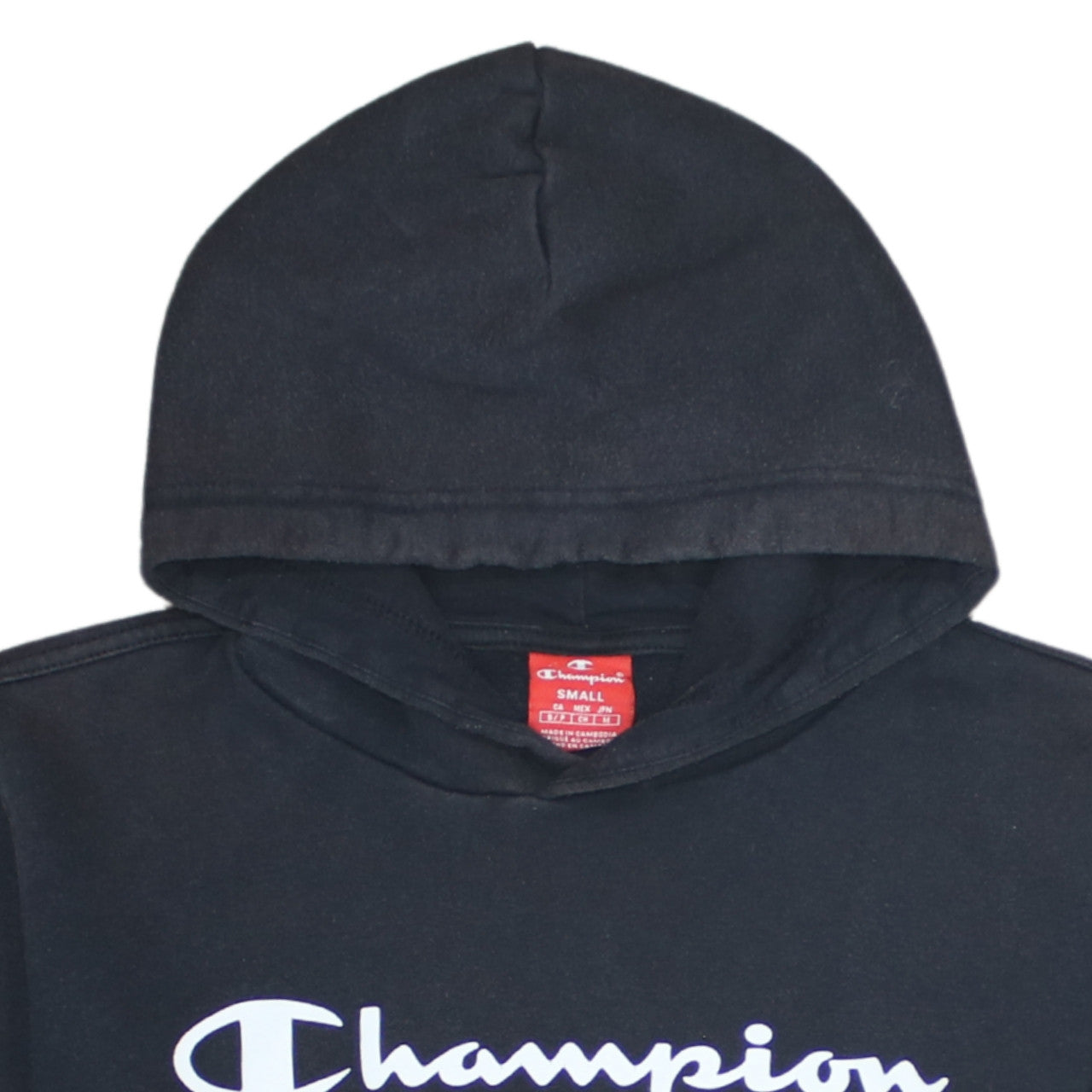 Champion Womens Black Small Pullover Hoodie Logo Print