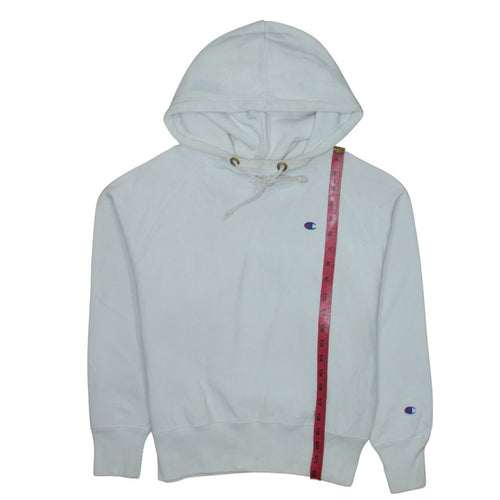 Champion Women White Small Pullover Hoodie Reverse Weave Cotton Blend