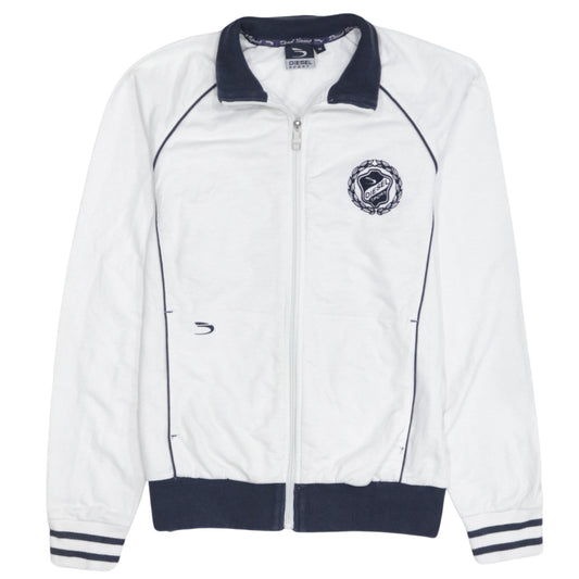 Diesel Men's White Track Jacket M Sports Zip Athletic Top