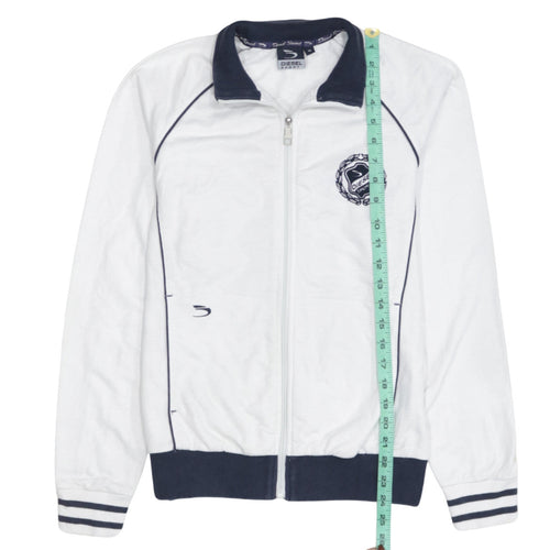Diesel Men's White Track Jacket M Sports Zip Athletic Top