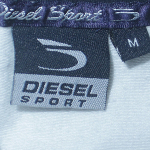 Diesel Men's White Track Jacket M Sports Zip Athletic Top