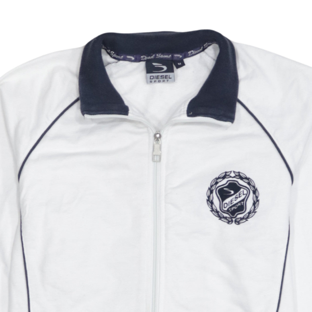 Diesel Men's White Track Jacket M Sports Zip Athletic Top
