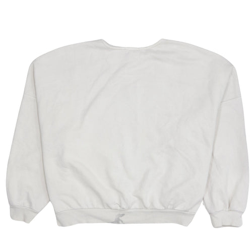 Bershka Disney Women White Chip Sweatshirt Size M Pullover Cotton Blend