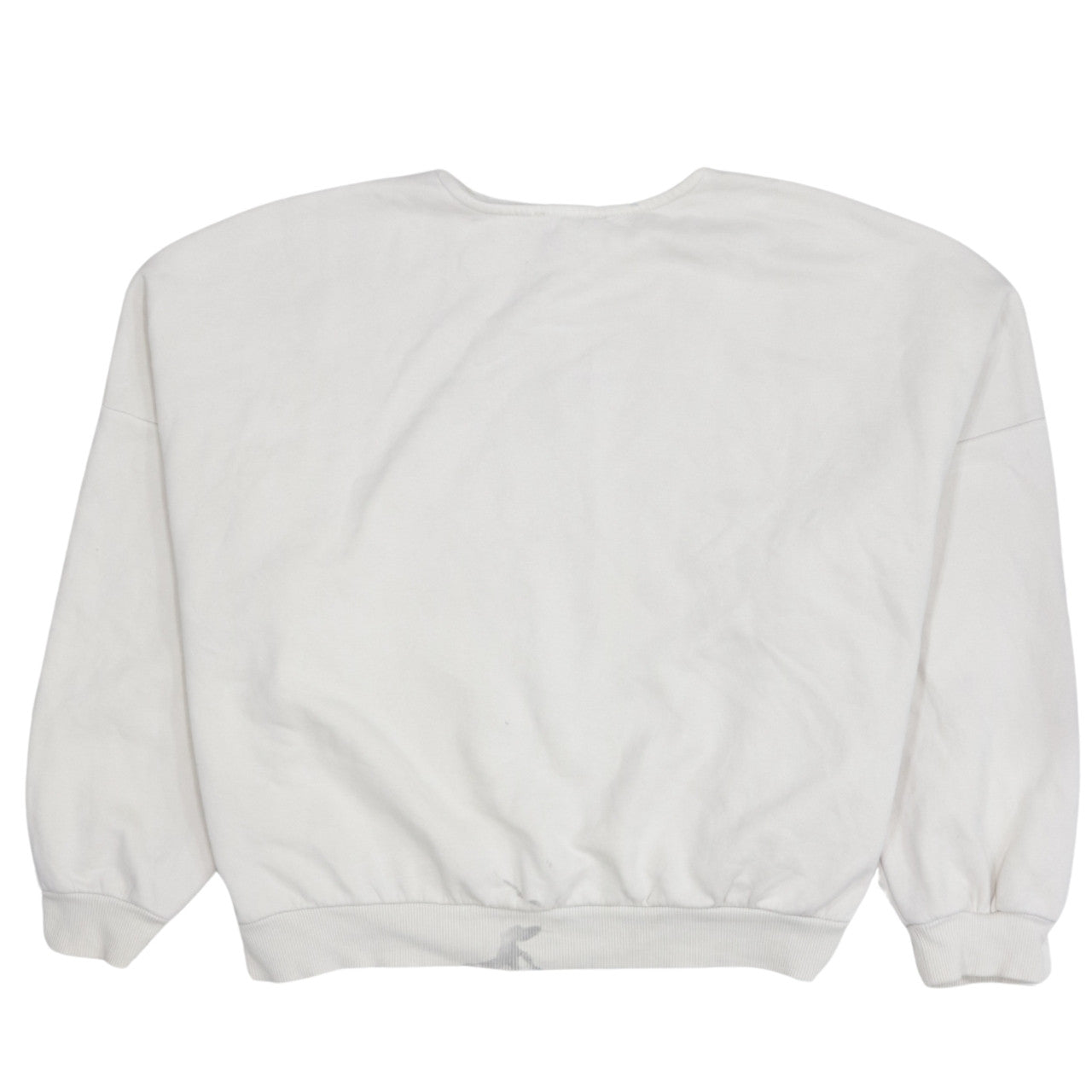 Bershka Disney Women White Chip Sweatshirt Size M Pullover Cotton Blend