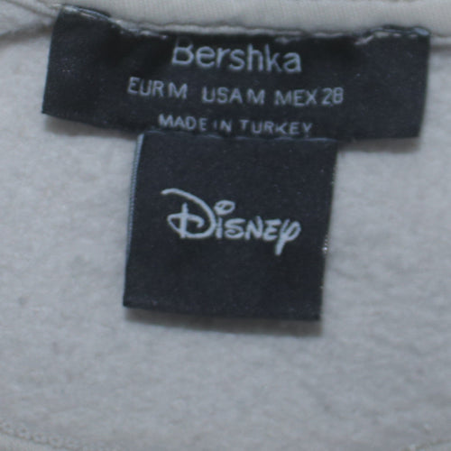 Bershka Disney Women White Chip Sweatshirt Size M Pullover Cotton Blend
