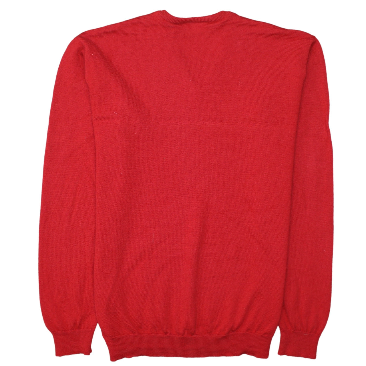 Lacoste Men's Red Wool V-Neck Pullover Jumper Size L