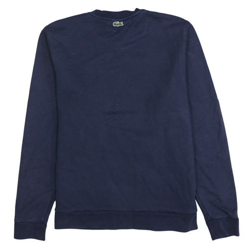 Lacoste Men's Blue Crew Neck Graphic Logo Pullover Sweatshirt M