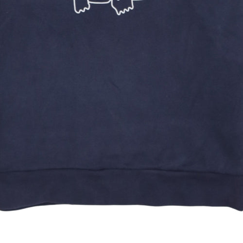 Lacoste Men's Blue Crew Neck Graphic Logo Pullover Sweatshirt M