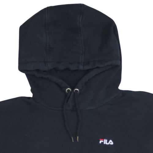 Fila Women's Black Medium Pullover Hoodie Cotton Blend Hooded Sweatshirt