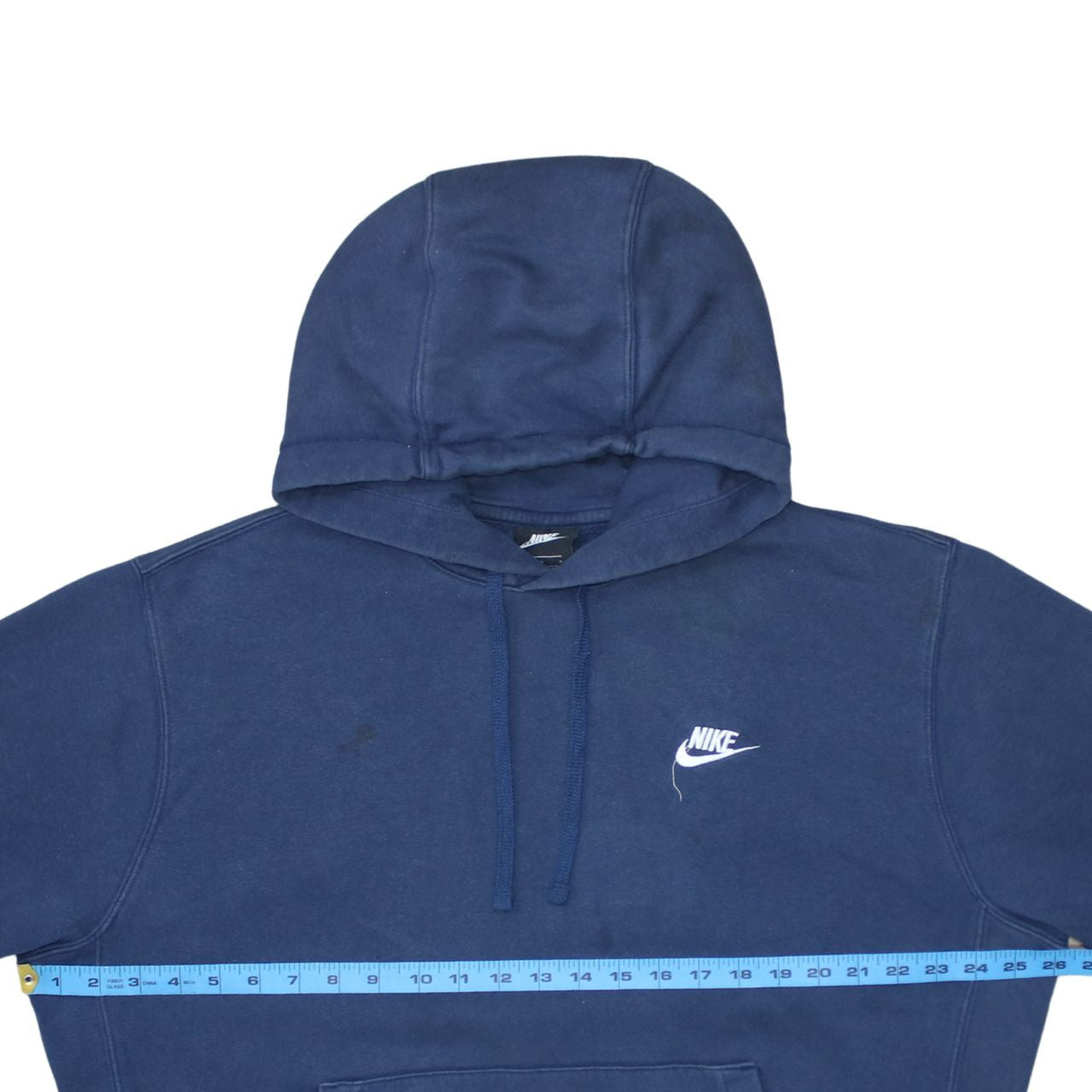 Nike Men Blue Pullover Hoodie L Fleece Logo Sportswear