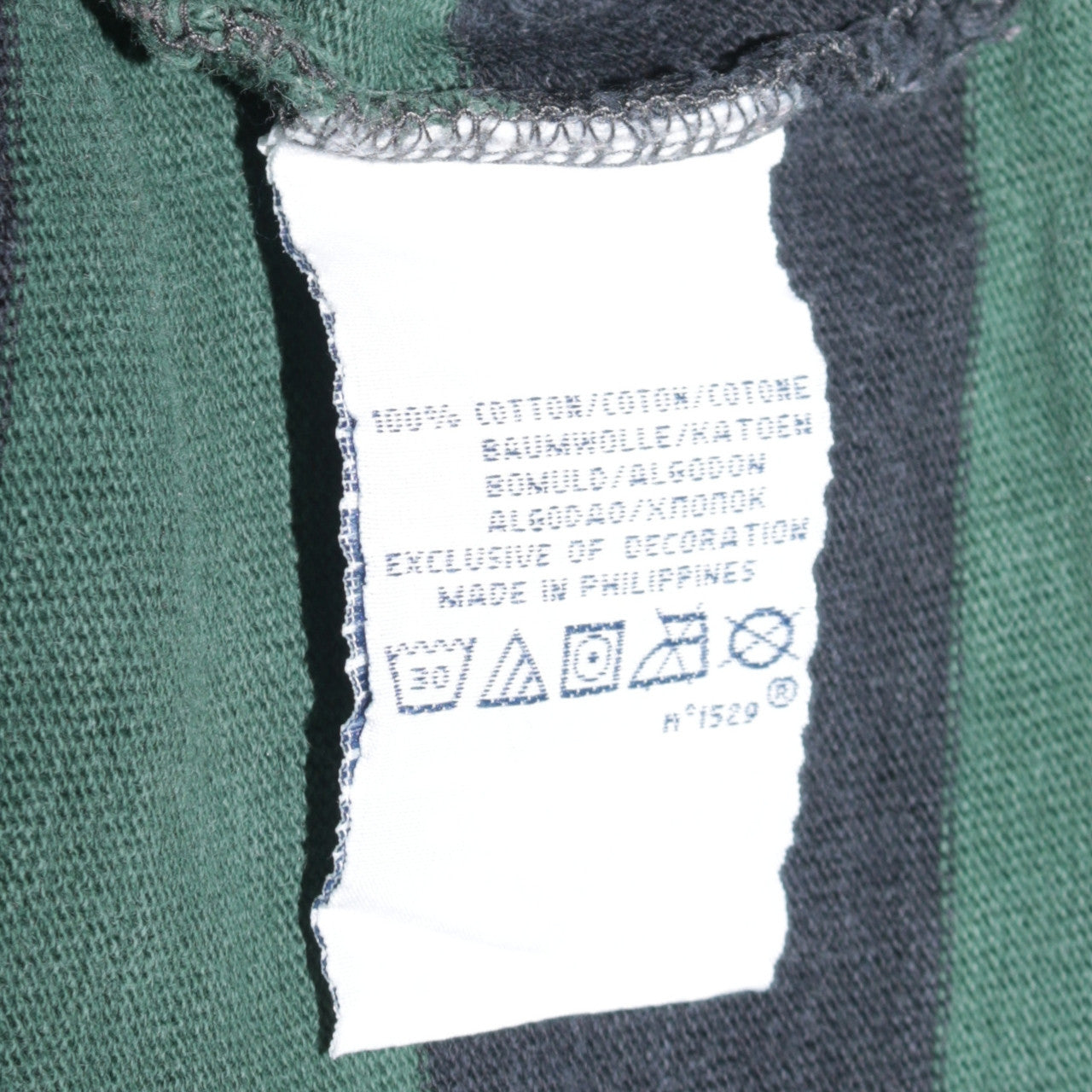 Ralph Lauren Men's Green Striped Slim Fit Rugby Sweatshirt M