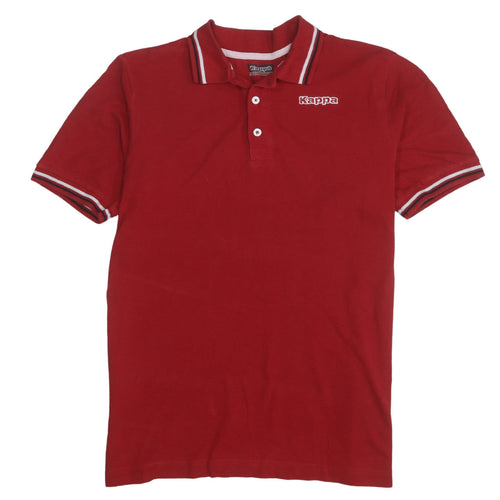 Kappa Men's Red Short Sleeve Polo Shirt Size M 100% Cotton