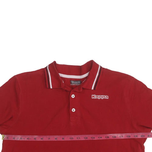 Kappa Men's Red Short Sleeve Polo Shirt Size M 100% Cotton