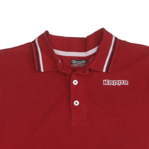 Kappa Men's Red Short Sleeve Polo Shirt Size M 100% Cotton