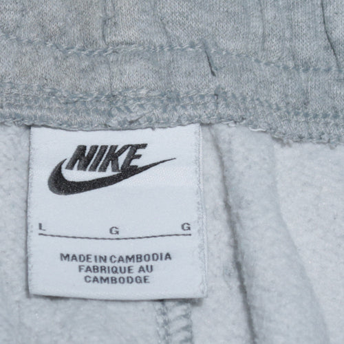 Nike Men Grey Jogger Sweatpants L Regular Fit Fleece Activewear