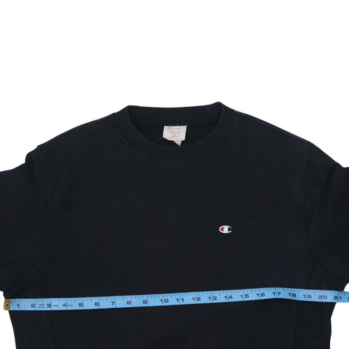 Champion Men Black Large Pullover Crew Neck Sweatshirt
