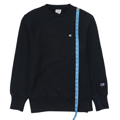 Champion Men Black Large Pullover Crew Neck Sweatshirt