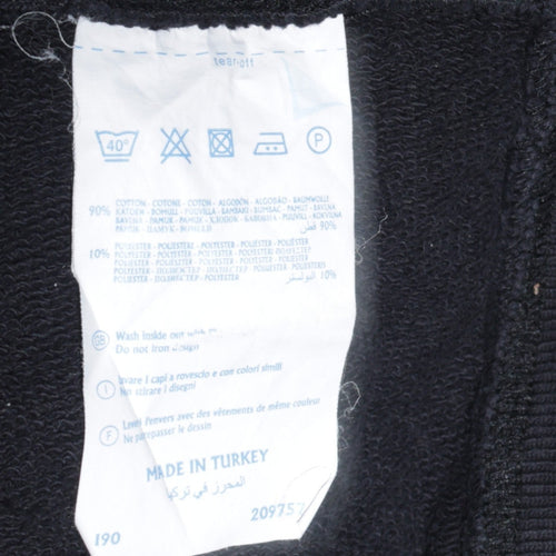 Champion Men Black Large Pullover Crew Neck Sweatshirt