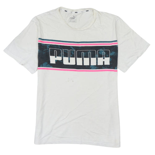 Puma Women’s White Logo T-Shirt Size 10 Casual Cotton