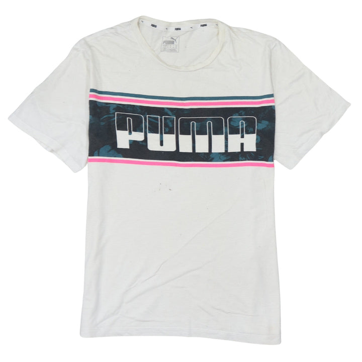 Puma Women’s White Logo T-Shirt Size 10 Casual Cotton