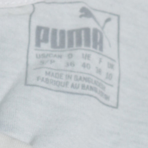 Puma Women’s White Logo T-Shirt Size 10 Casual Cotton
