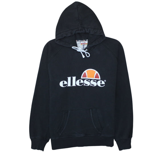 Ellesse Men's Black Pullover Hoodie M Logo Fleece Sweatshirt