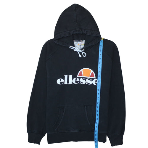 Ellesse Men's Black Pullover Hoodie M Logo Fleece Sweatshirt