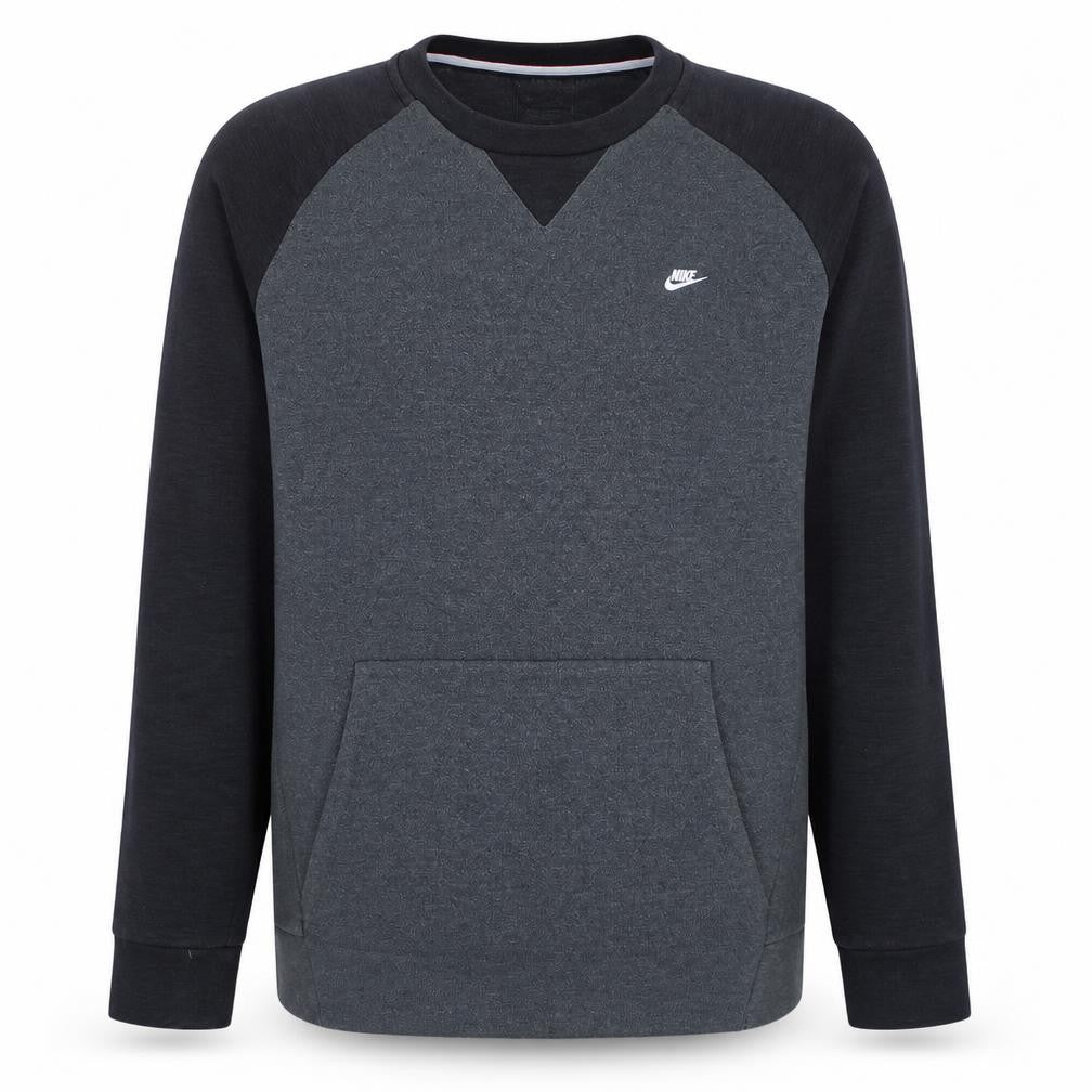 Front view of Nike Men's Grey Pullover Sweatshirt Small Crew Neck Fleece