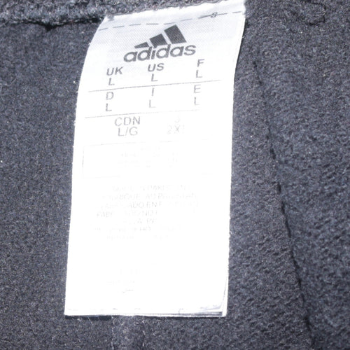 Adidas Men's Black Fleece Sweatpants L Regular Fit Activewear Trousers