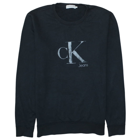 Calvin Klein Jeans Men's Black Logo Pullover Sweatshirt L