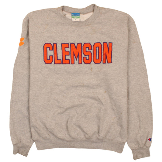 Champion Men's Grey Clemson Graphic Pullover Sweatshirt M