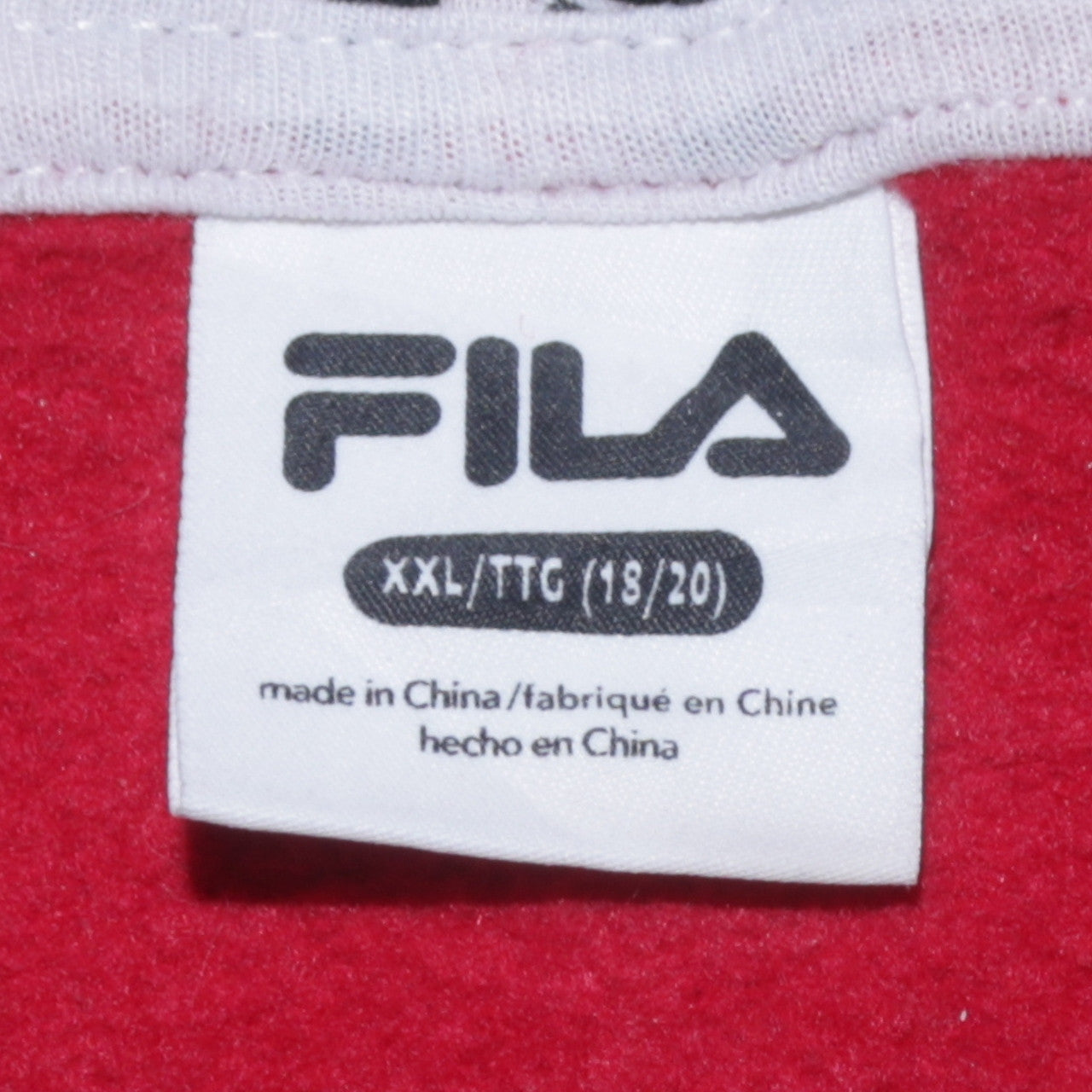 FILA Mens Red 2XL Pullover Hoodie Graphic Logo Fleece Sweatshirt