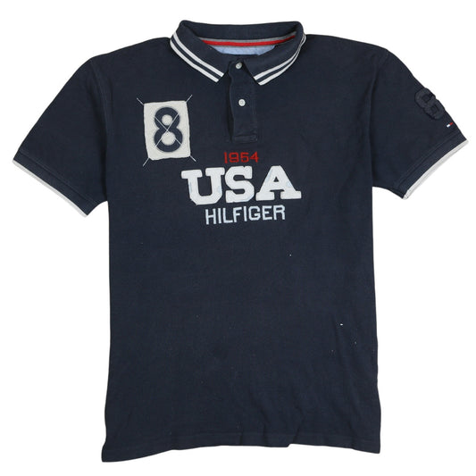 Tommy Hilfiger Men Navy Blue Polo Shirt L USA Embroidered Classic