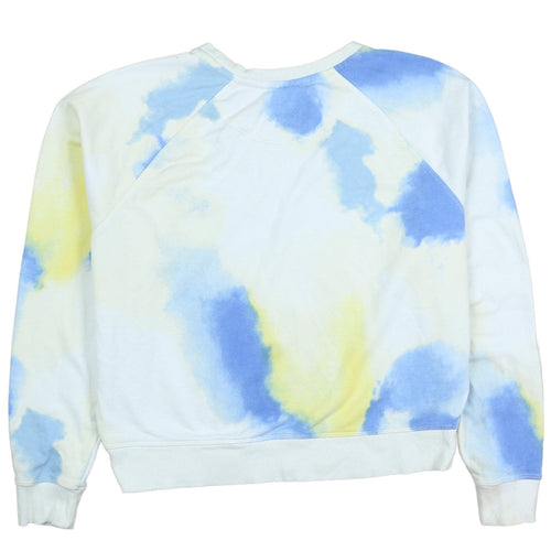 Champion Womens Blue Yellow Tie-Dye Pullover Sweatshirt L