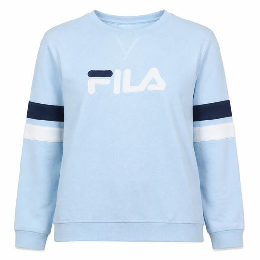 Front view of Fila women’s light blue crew neck logo sweatshirt xl