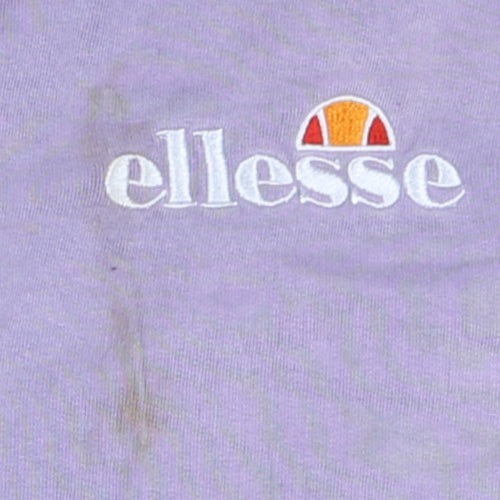 Ellesse Women Purple Pullover Sweatshirt UK 14 Logo Embroidered Casual