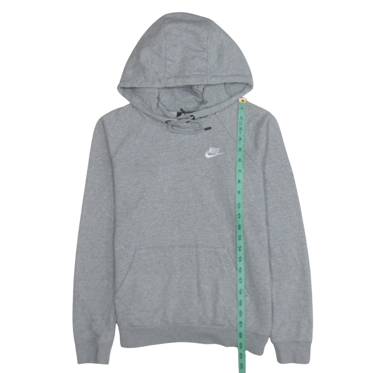 Nike Men's Grey Small Pullover Hoodie Regular Fit Logo Fleece