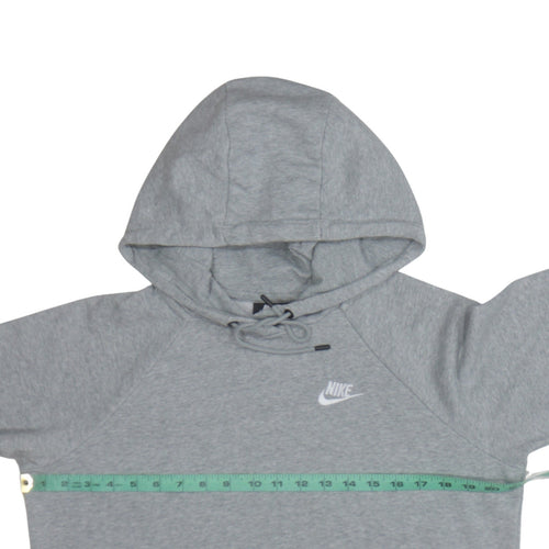 Nike Men's Grey Small Pullover Hoodie Regular Fit Logo Fleece